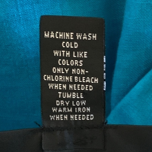 INC International Concepts Linen Button Front Safari Shirt Sz 8 Turquoise 208G - Picture 6 of 6